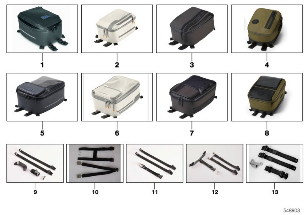 BMW Motorrad Connection Tank Bag — 77455A69C32 — parts illustration