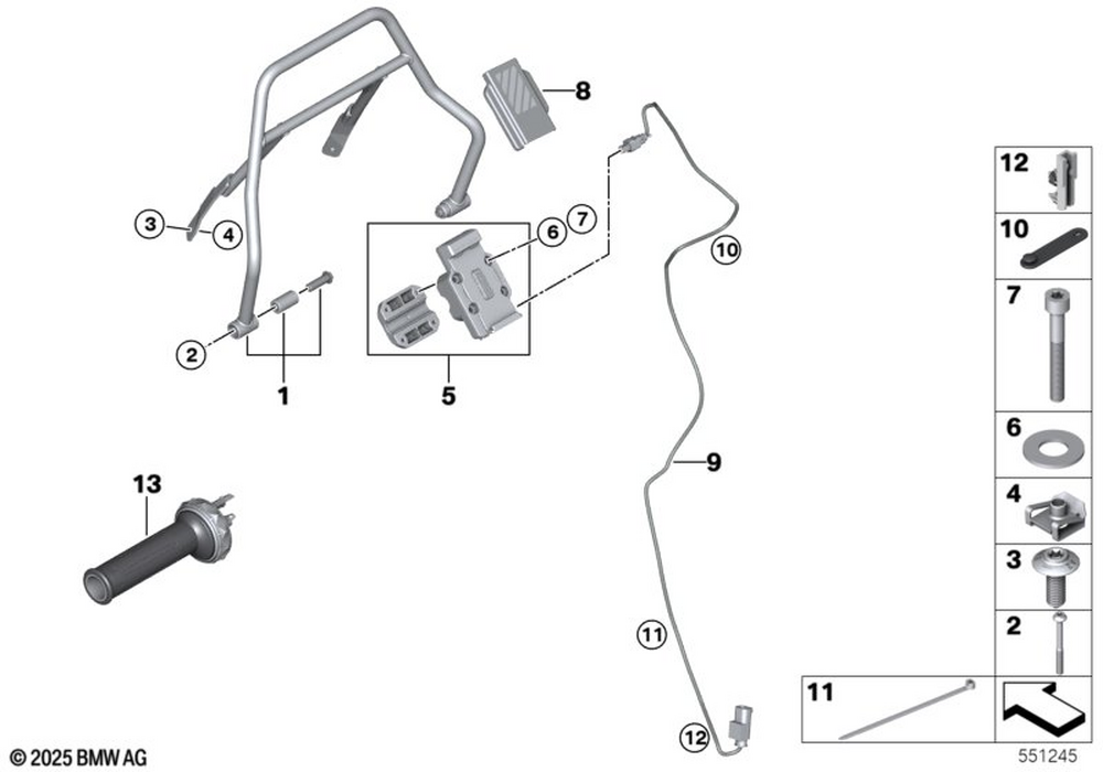 BMW Motorrad Set Of Brackets For Navigator — 77315B48F56 — parts illustration