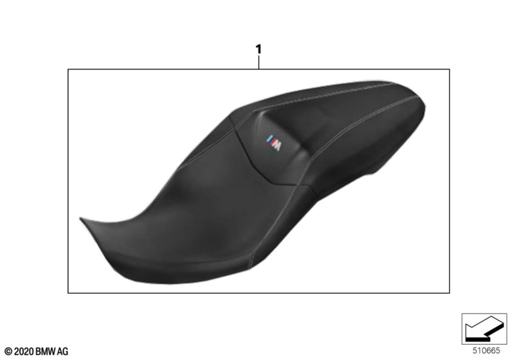 BMW Motorrad Saddle, Sport — 77348392789 — parts illustration