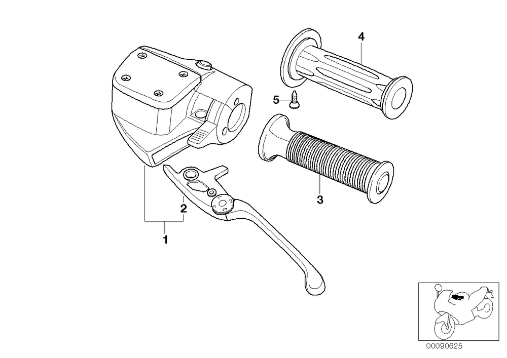 BMW Motorrad Handle Left — 61312306235 — parts illustration