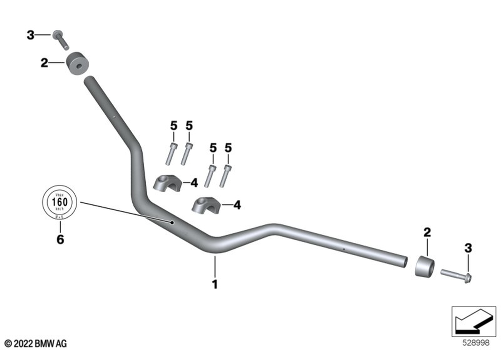 BMW Motorrad Handlebar — 32711614636 — parts illustration