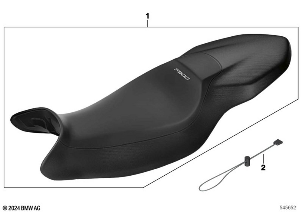 BMW Motorrad Seat Bench, Extra High — 52539829501 — parts illustration