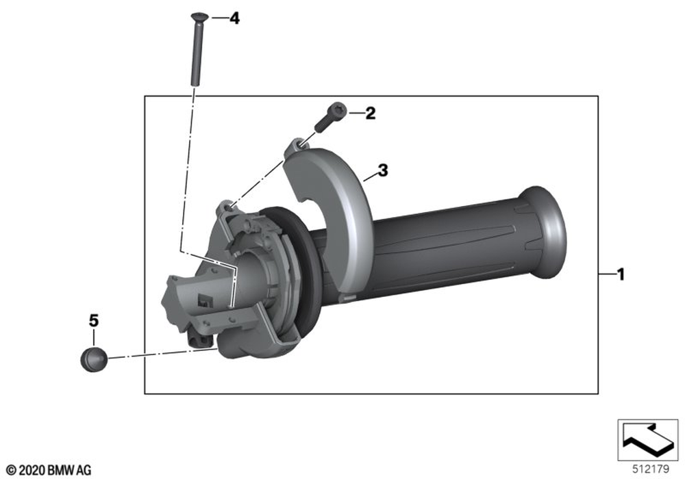BMW Motorrad Throttle Grip — 61317708228 — parts illustration
