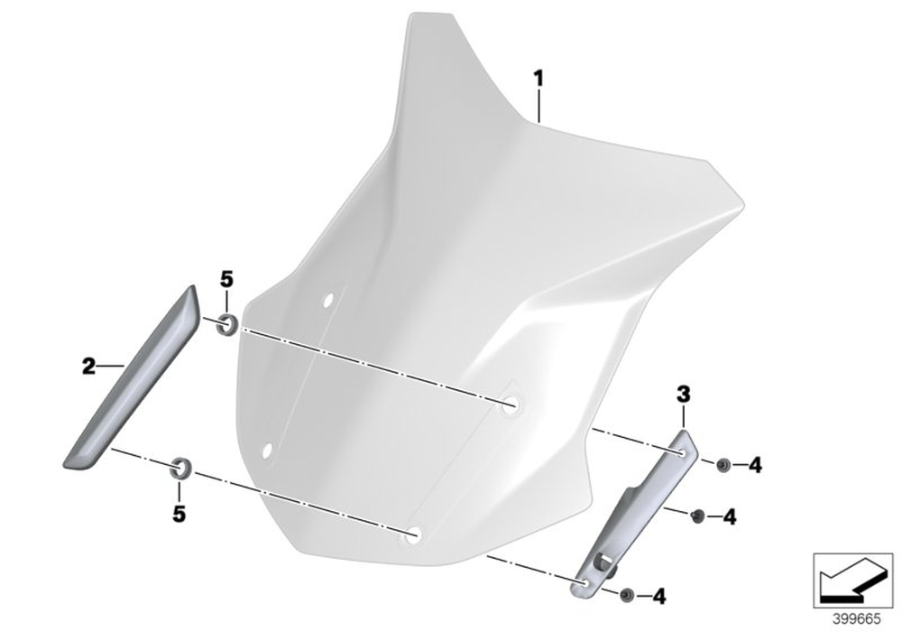 BMW Motorrad Windshield — 46638404850 — parts illustration