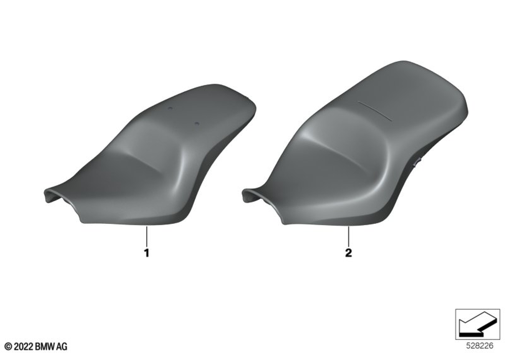BMW Motorrad Saddle, Heated, In Black - 740 Mm — 52539829343 — parts illustration