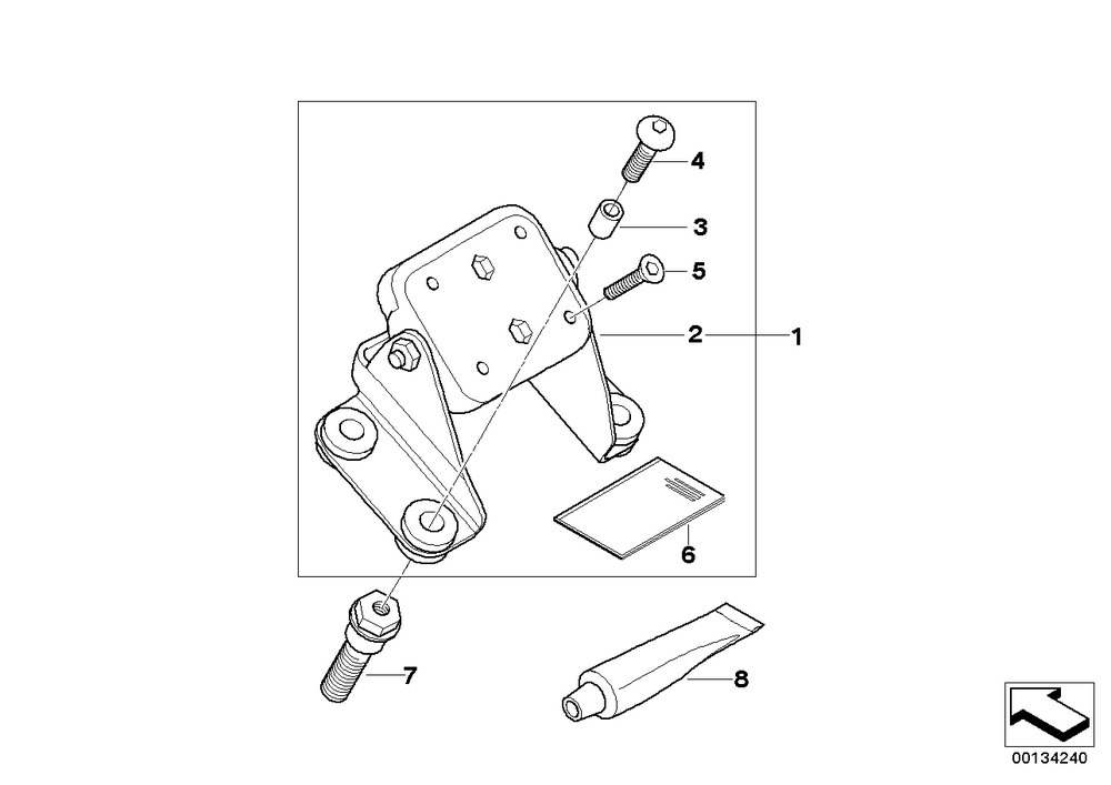 BMW Motorrad Set Of Retaining Fixture, Navigator — 71607682427 — parts illustration