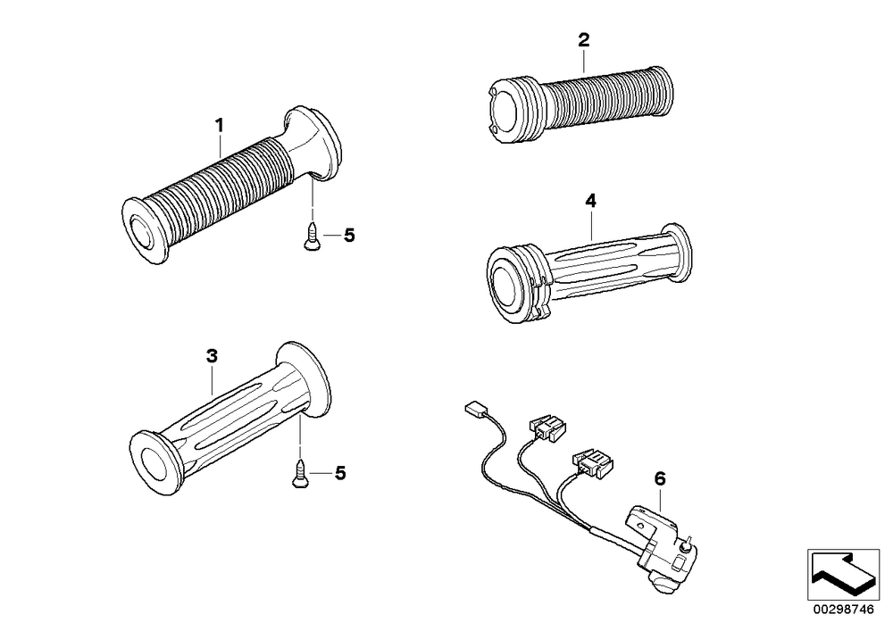 BMW Motorrad Handle Left — 61317664035 — parts illustration