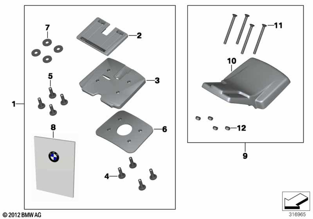 BMW Motorrad Set Of Brackets For Navigator — 71607676948 — parts illustration