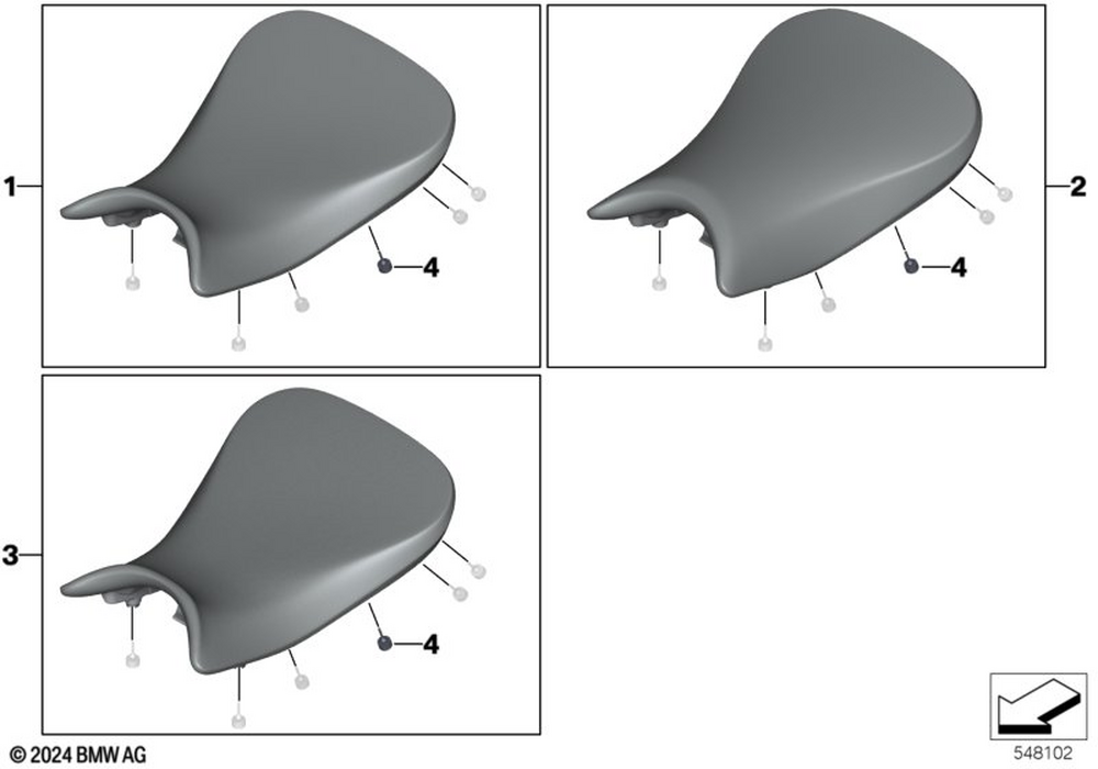 BMW Motorrad Rider Seat M - 830Mm — 52535B6E5D1 — parts illustration