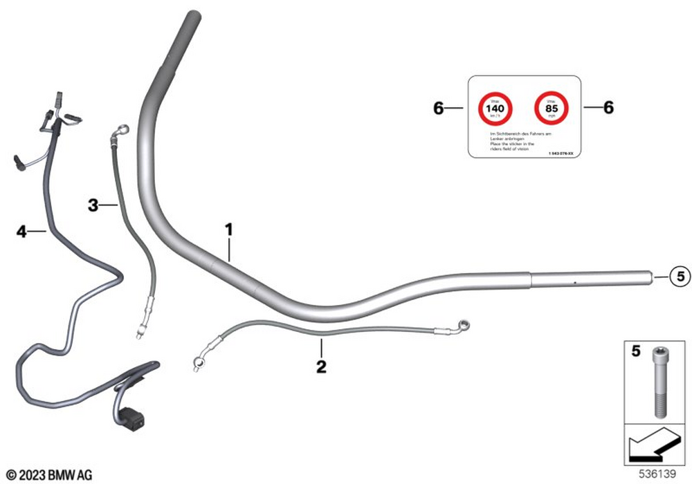 BMW Motorrad Handlebars, Beach Bar - Chrom — 77229457392 — parts illustration