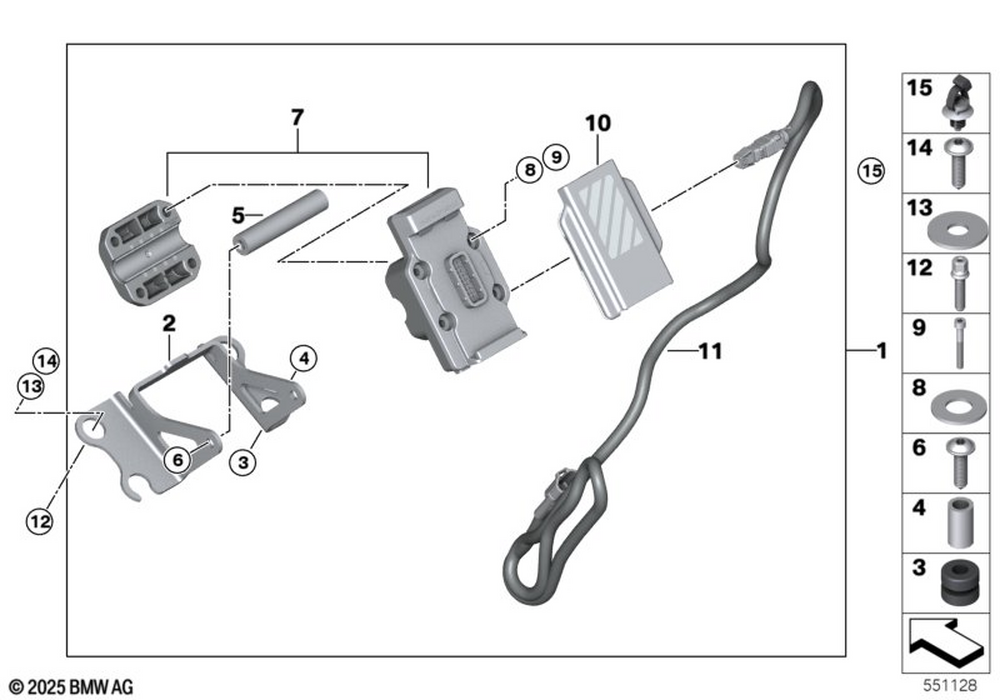 BMW Motorrad Kit For GPS Preparations — 65905B88726 — parts illustration