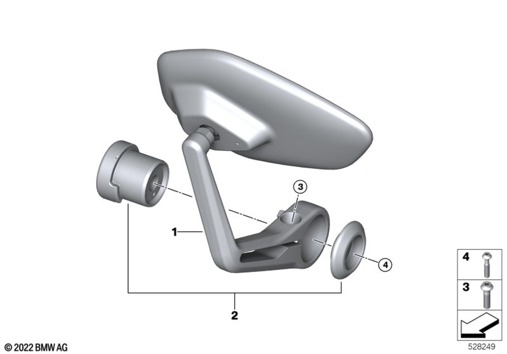 BMW Motorrad Mirror Handlebar End Left — 51165A69911 — parts illustration