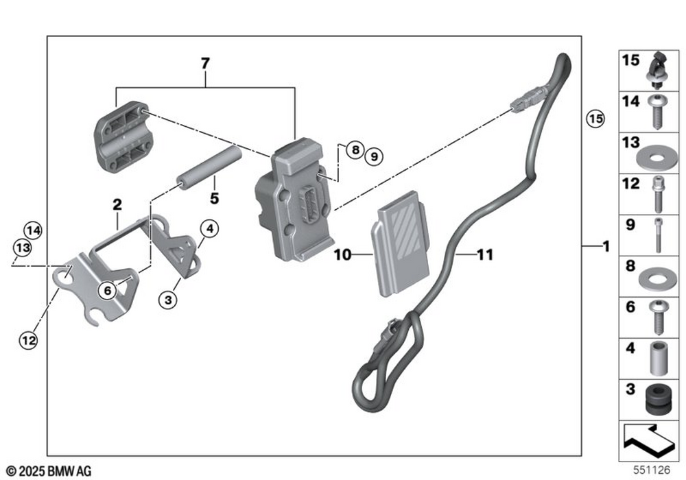 BMW Motorrad Kit For GPS Preparations — 65905B88727 — parts illustration