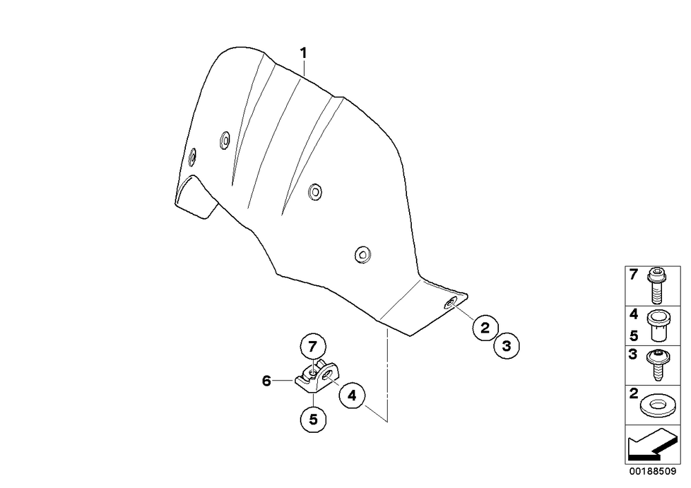 BMW Motorrad Windshield, High - L=220Mm — 46637694991 — parts illustration