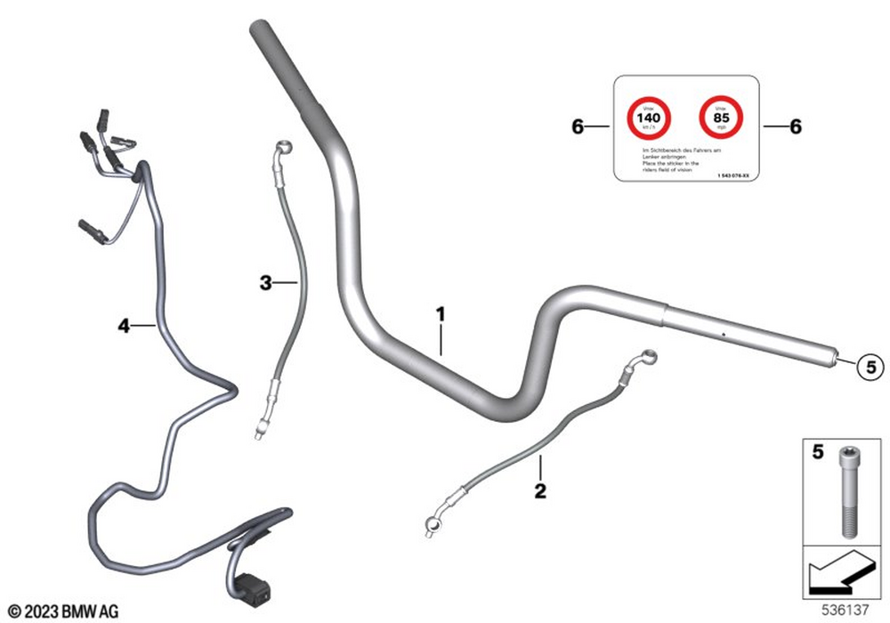 BMW Motorrad Handlebars, Pro - Black — 77229457410 — parts illustration