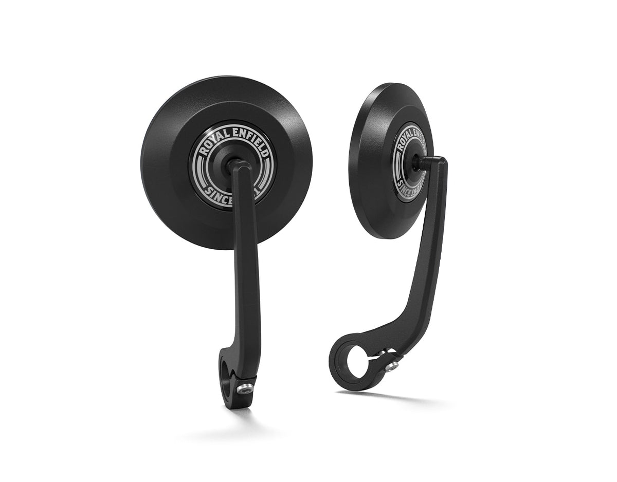 Royal Enfield Black Round Bar End Mirrors - KXA00461
