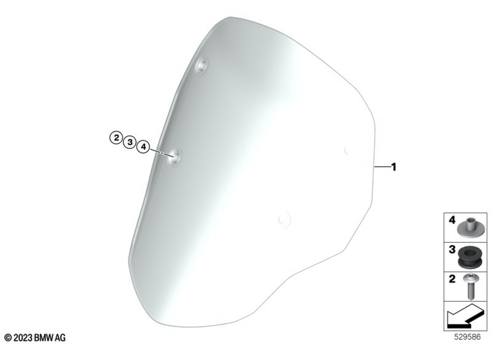 BMW Motorrad Windshield — 46637108701 — parts illustration