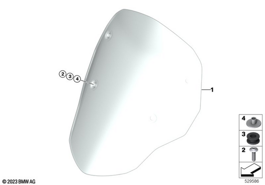 BMW Motorrad Windshield — 46637108701 — parts illustration