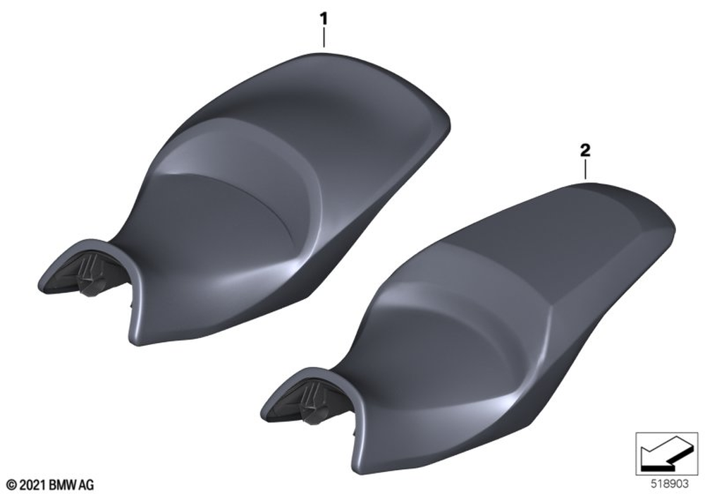 BMW Motorrad Bench Seat, High - Black — 52539829805 — parts illustration