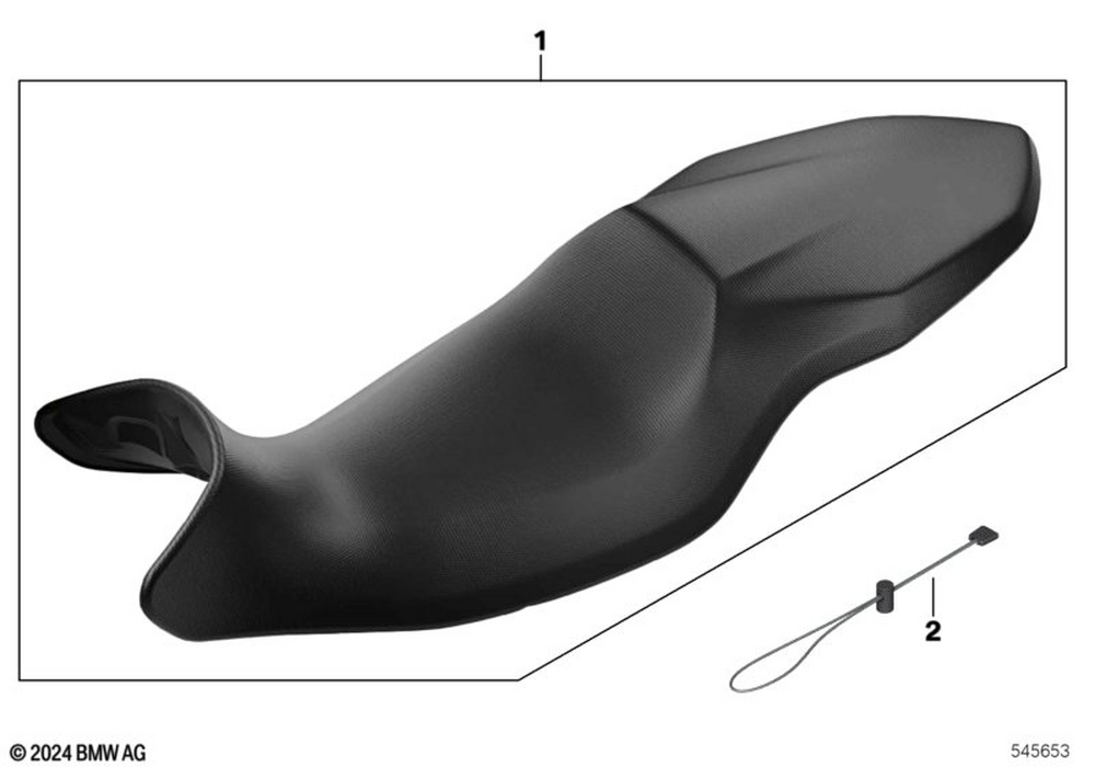 BMW Motorrad Low-Profile Bench Seat — 52539480745 — parts illustration