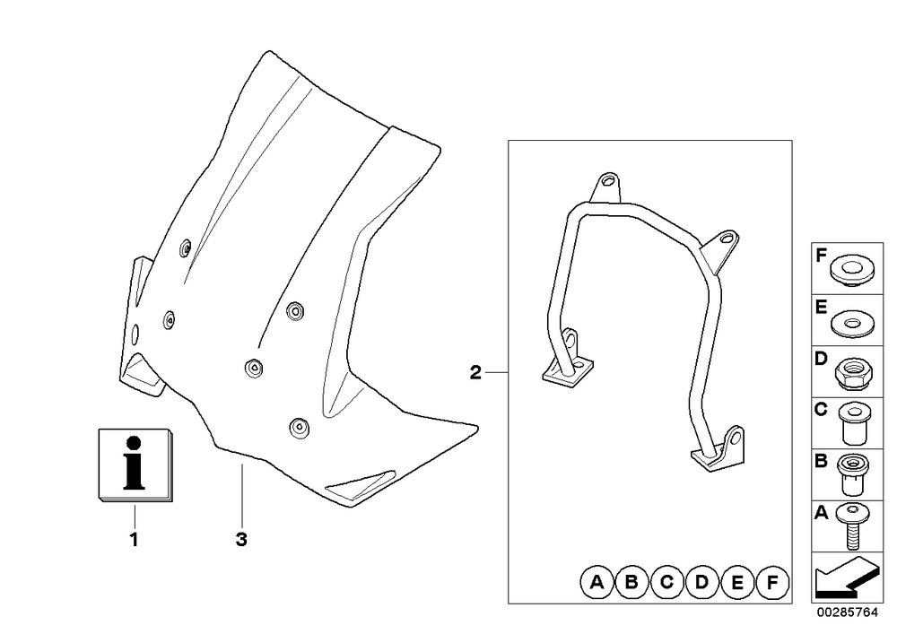 BMW Motorrad Touring Windshield - L=400Mm — 71607683059 — parts illustration