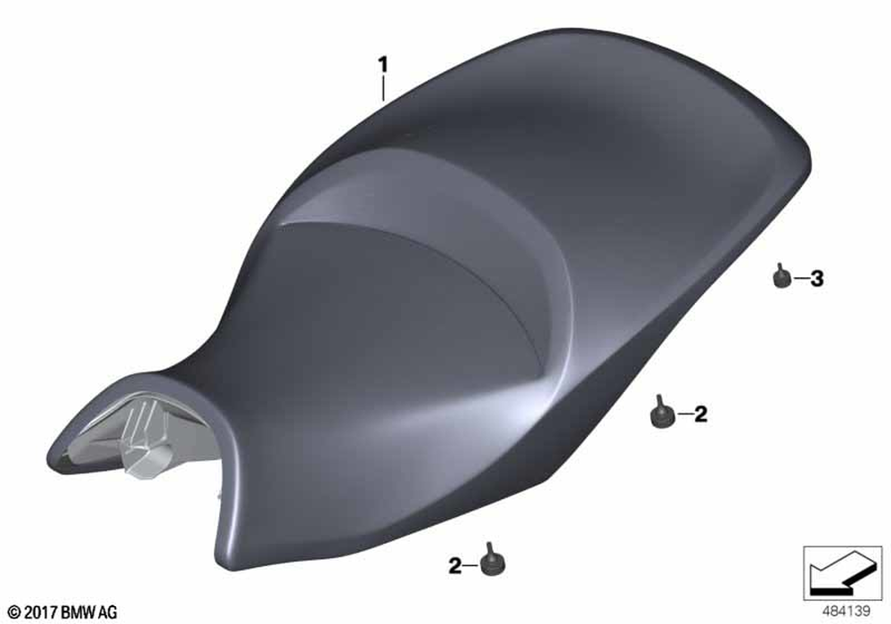 BMW Motorrad Seat Bench, Extra High — 52538551590 — parts illustration