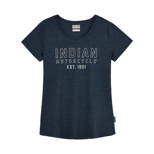 Indian Motorcycle Women's 1901 Athleisure T-Shirt, Blue — M