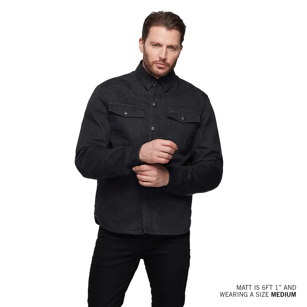 Indian Motorcycle Men's Canyon Denim Overshirt, Black