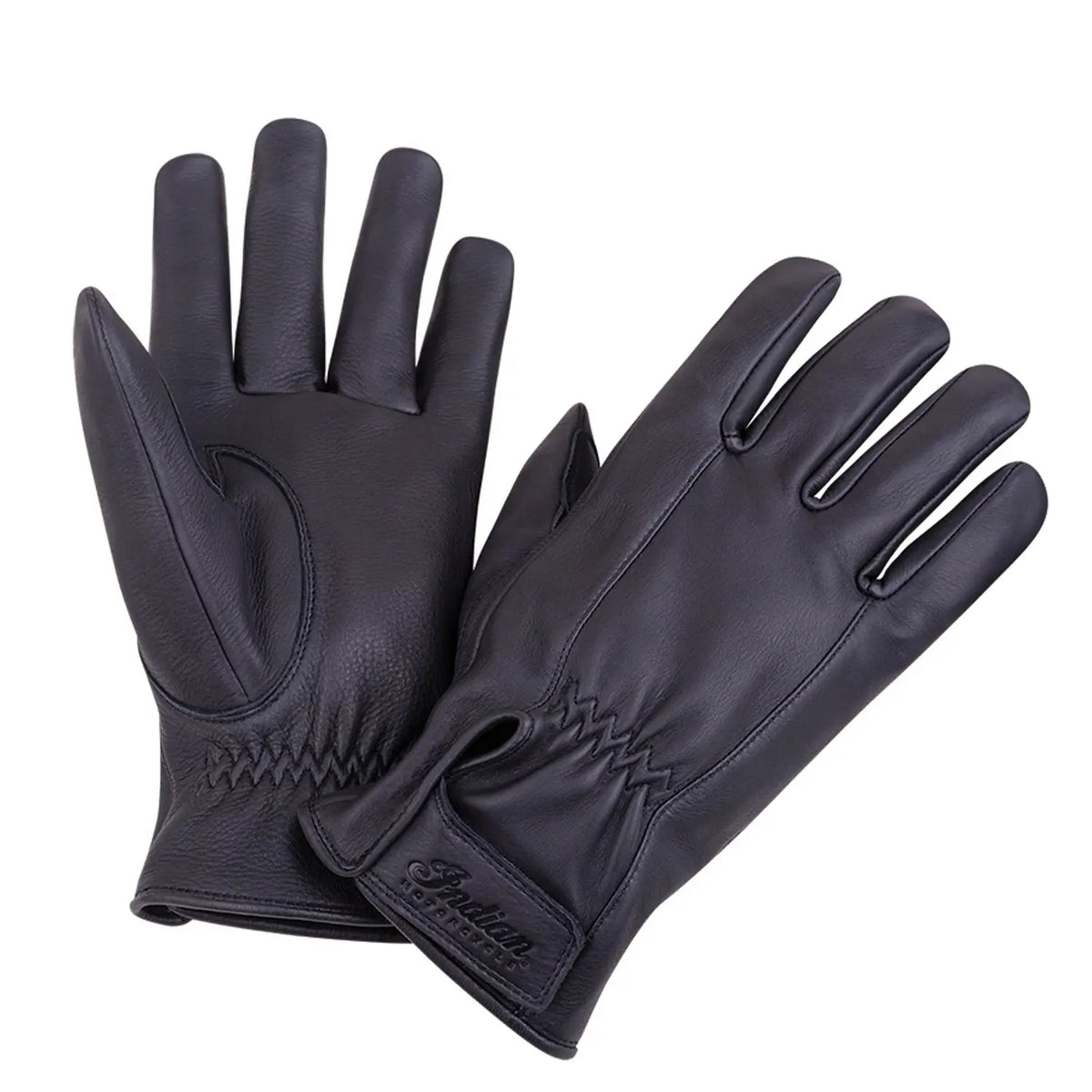 Indian Motorcycle Men's Deerskin Strap Glove, Black