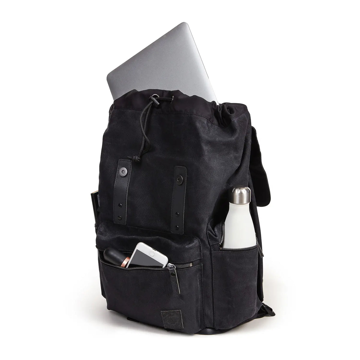 Indian Motorcycle Waxed Canvas Backpack, Black