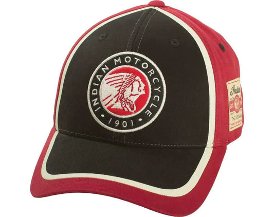 Indian Motorcycle Circle Patch Hat, Red/Black