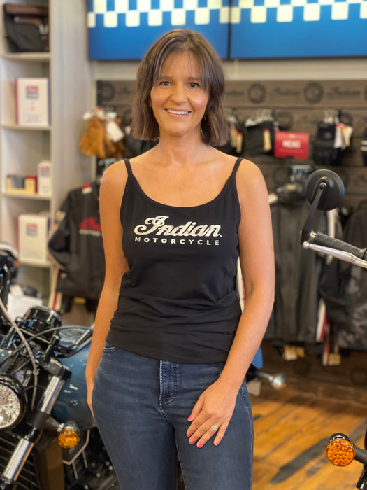Indian Motorcycle Women’s Script Logo Cami, Black — L