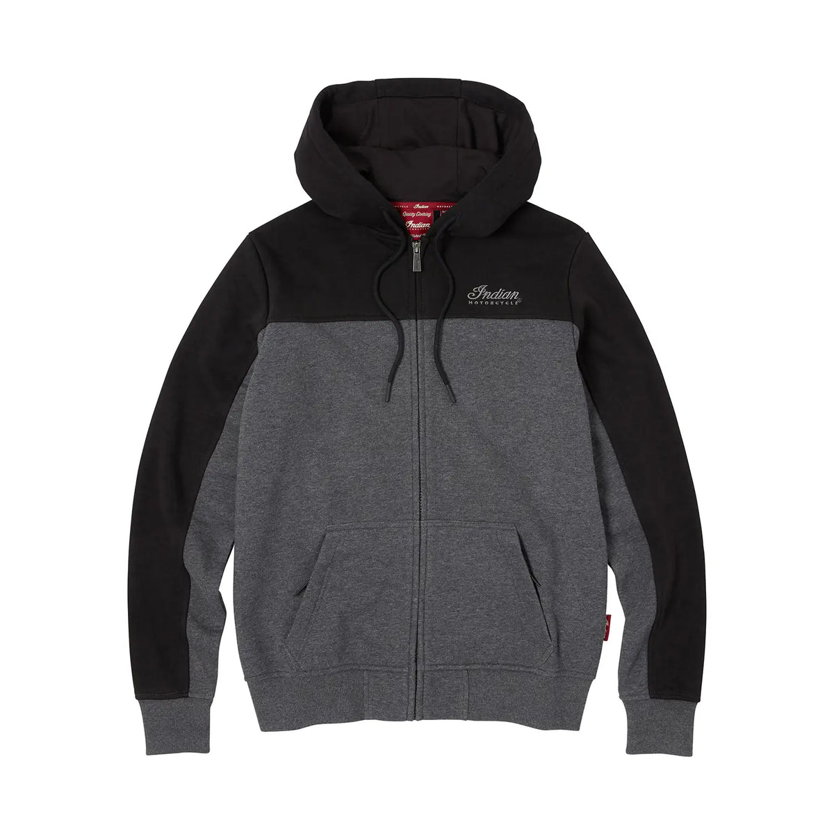 Indian Motorcycle Women's Colorblock Script Hoodie, Gray