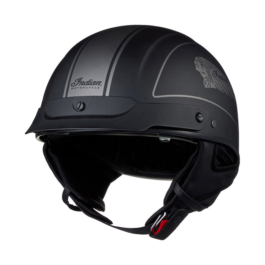 Indian Motorcycle Headdress Half Helmet — Matte Black