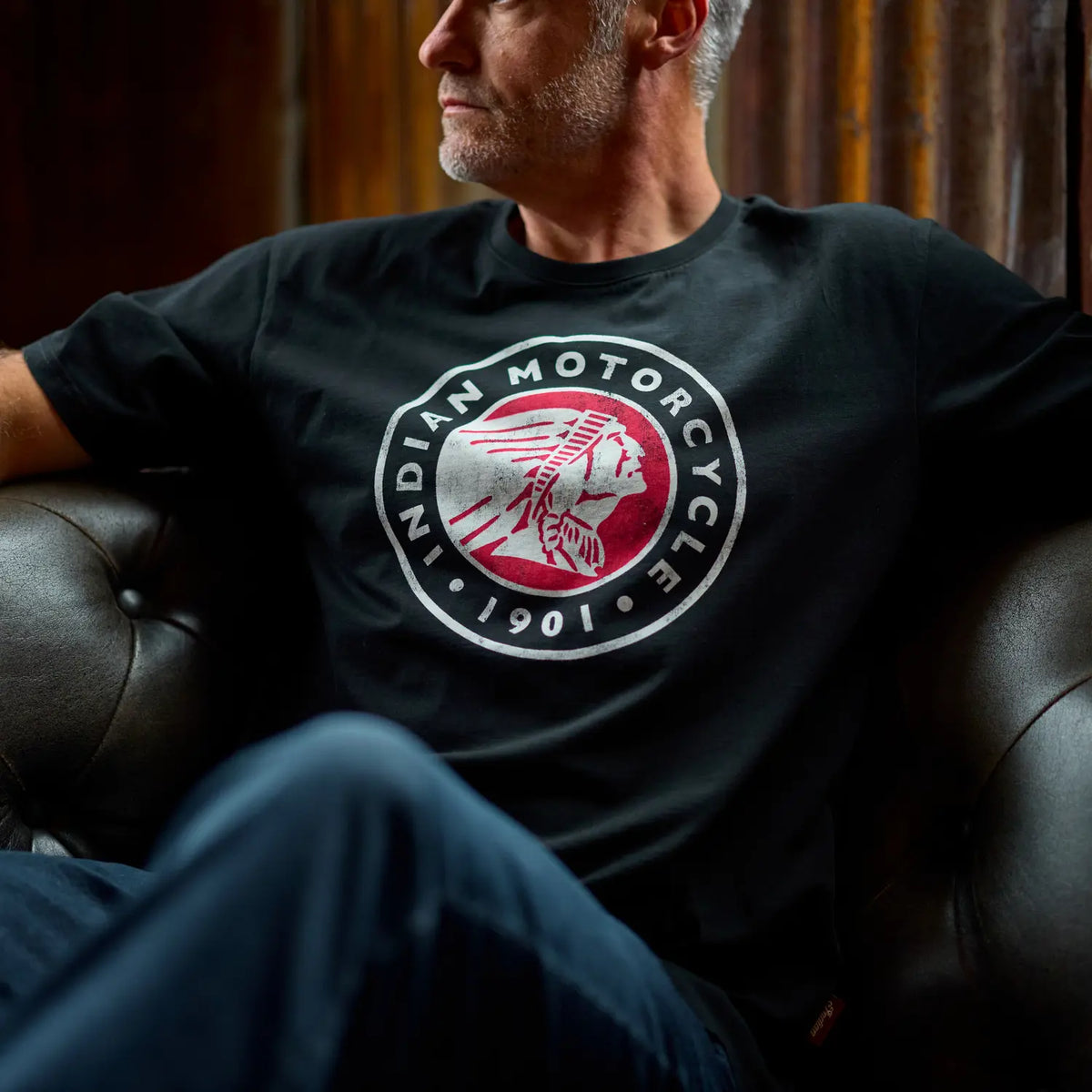 Indian Motorcycle Men's Headdress Icon T-Shirt, Black