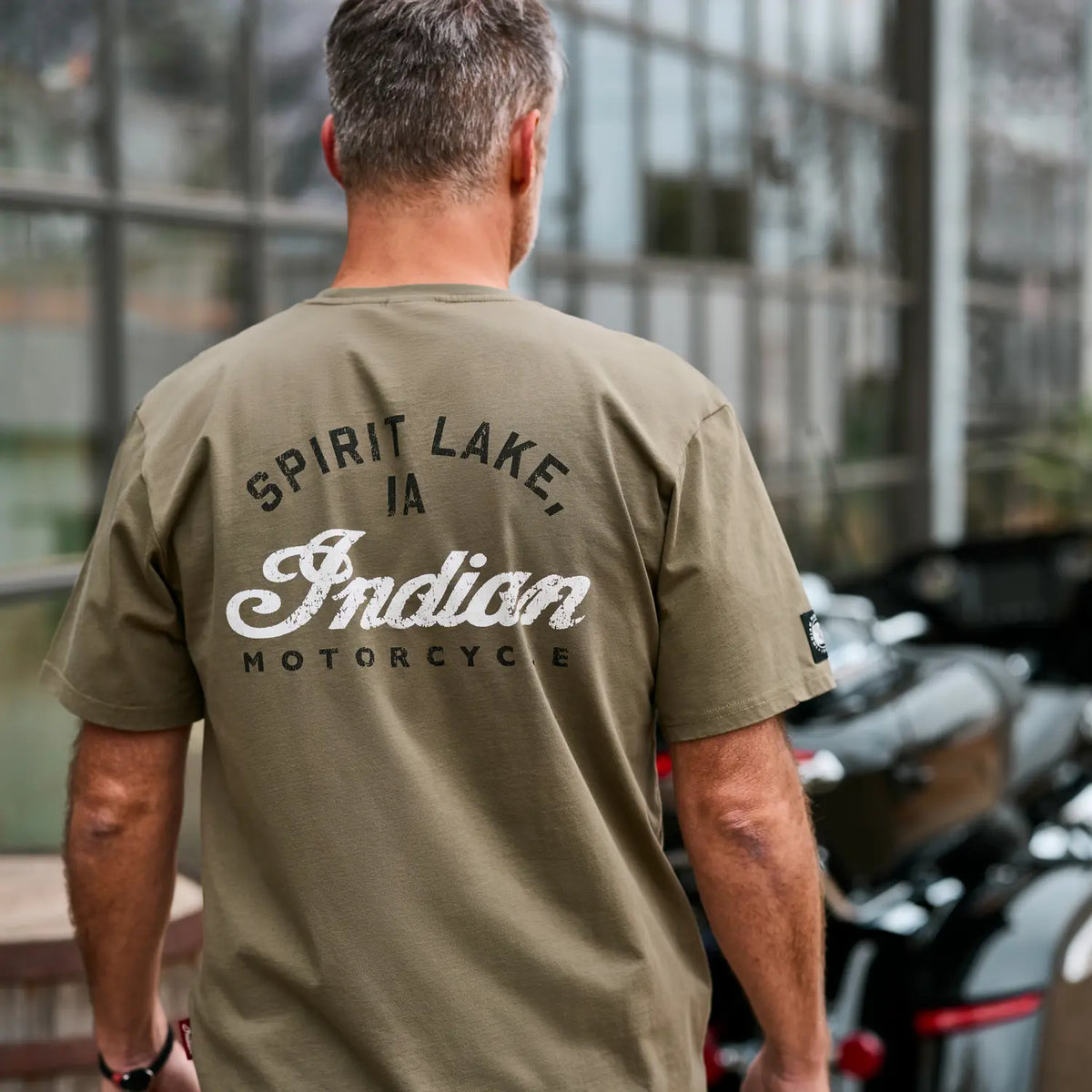 Indian Motorcycle Men's Spirit Lake IA Pocket T-Shirt, Green — S