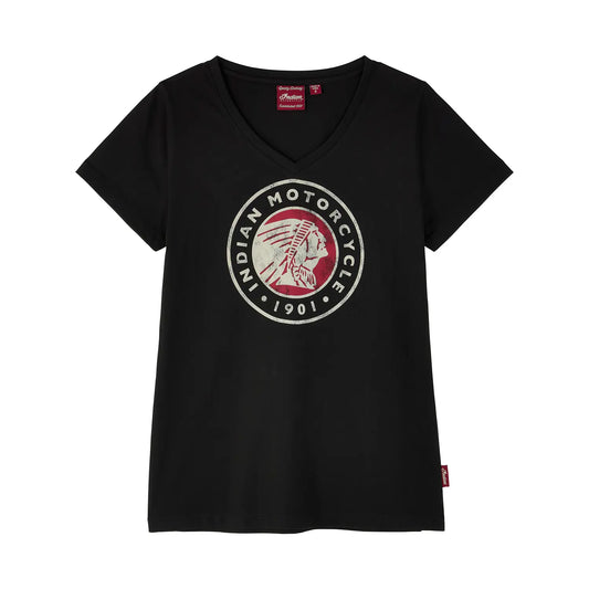 Indian Motorcycle Women's Headdress Icon T-Shirt, Black