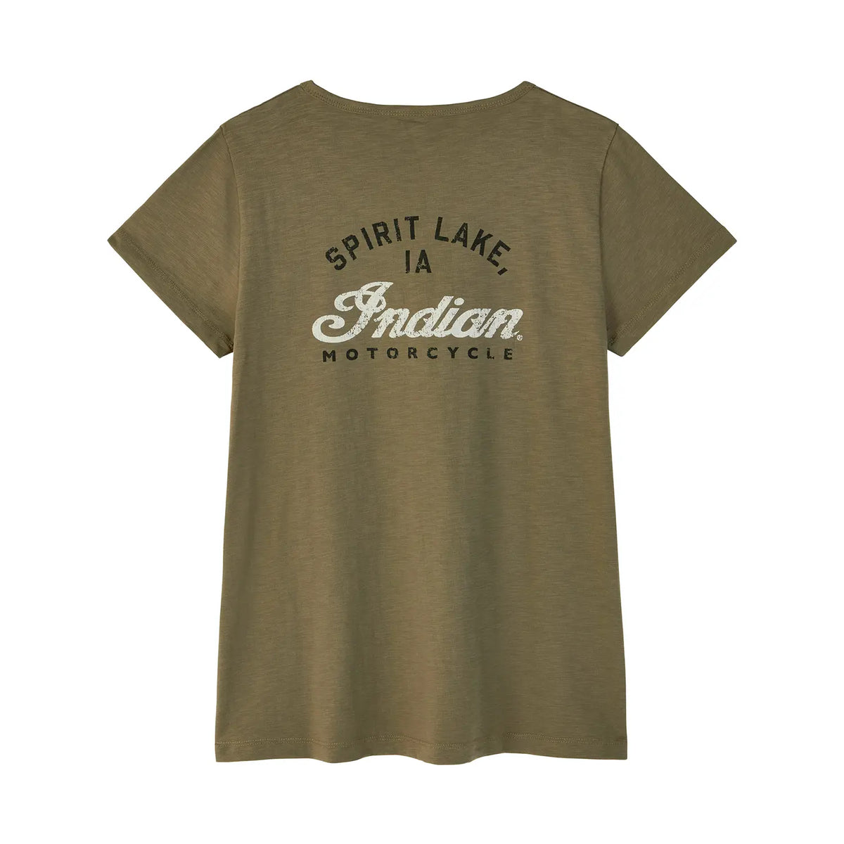 Indian Motorcycle Women's Spirit Lake IA Henley T-Shirt, Green — XS