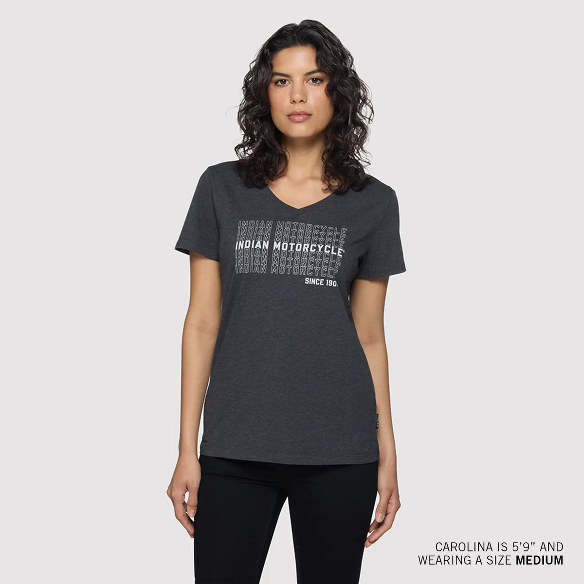 Indian Motorcycle Women's IMC Multiplied Logo T-Shirt, Gray