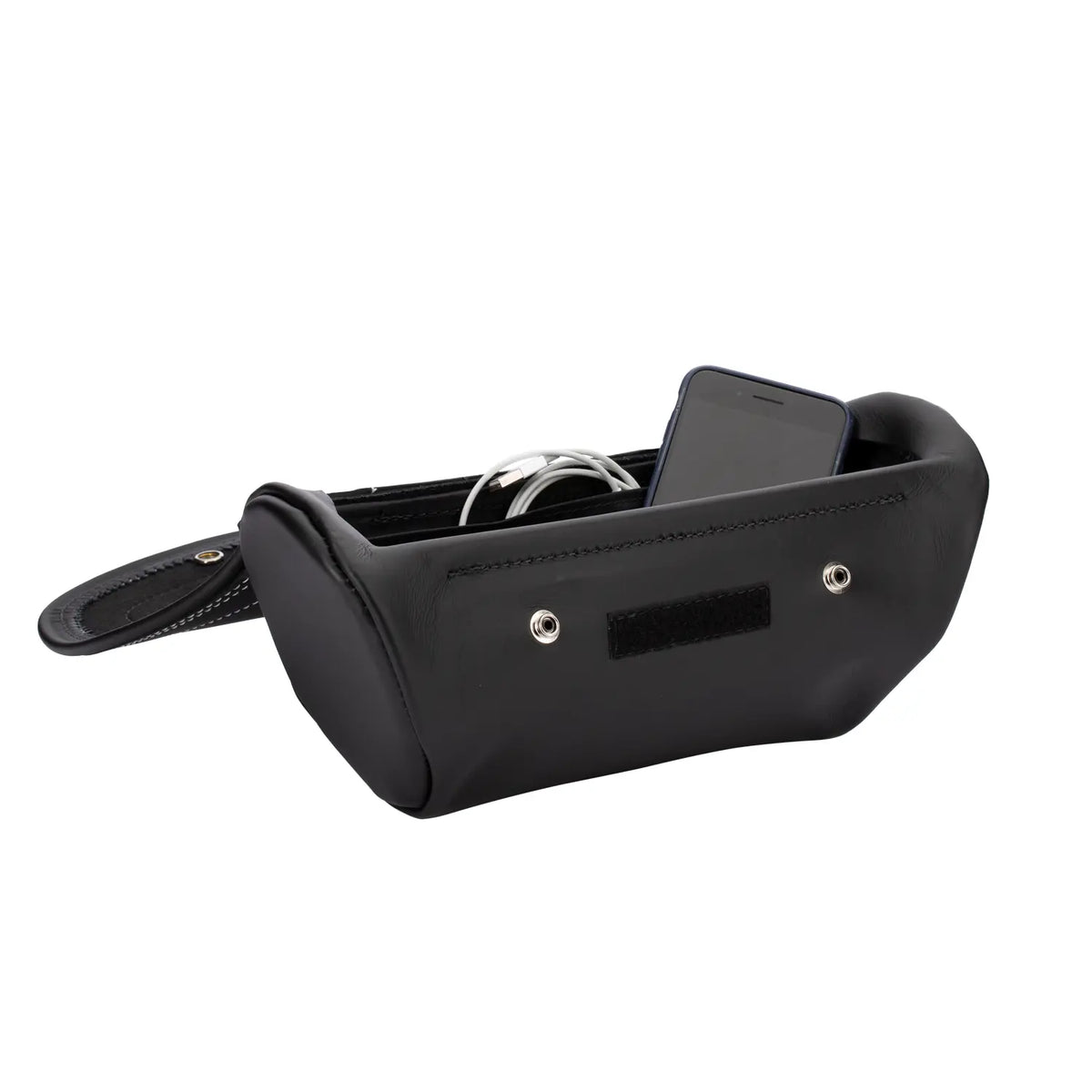 Genuine Leather Handlebar Bag, Black - image 2 of 6
