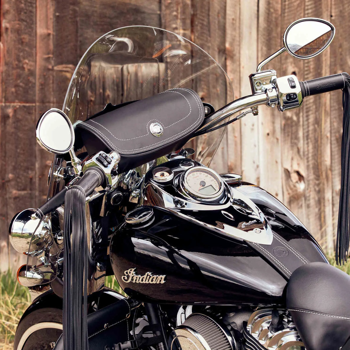 Genuine Leather Handlebar Bag, Black - image 3 of 6