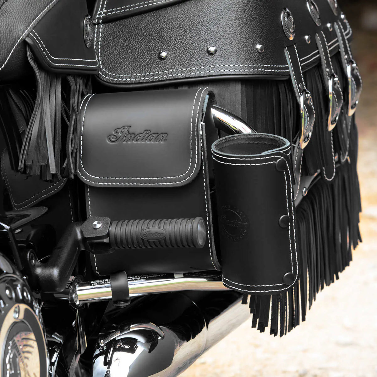 Genuine Leather Rear Highway Bar Bag, Black - image 3 of 6