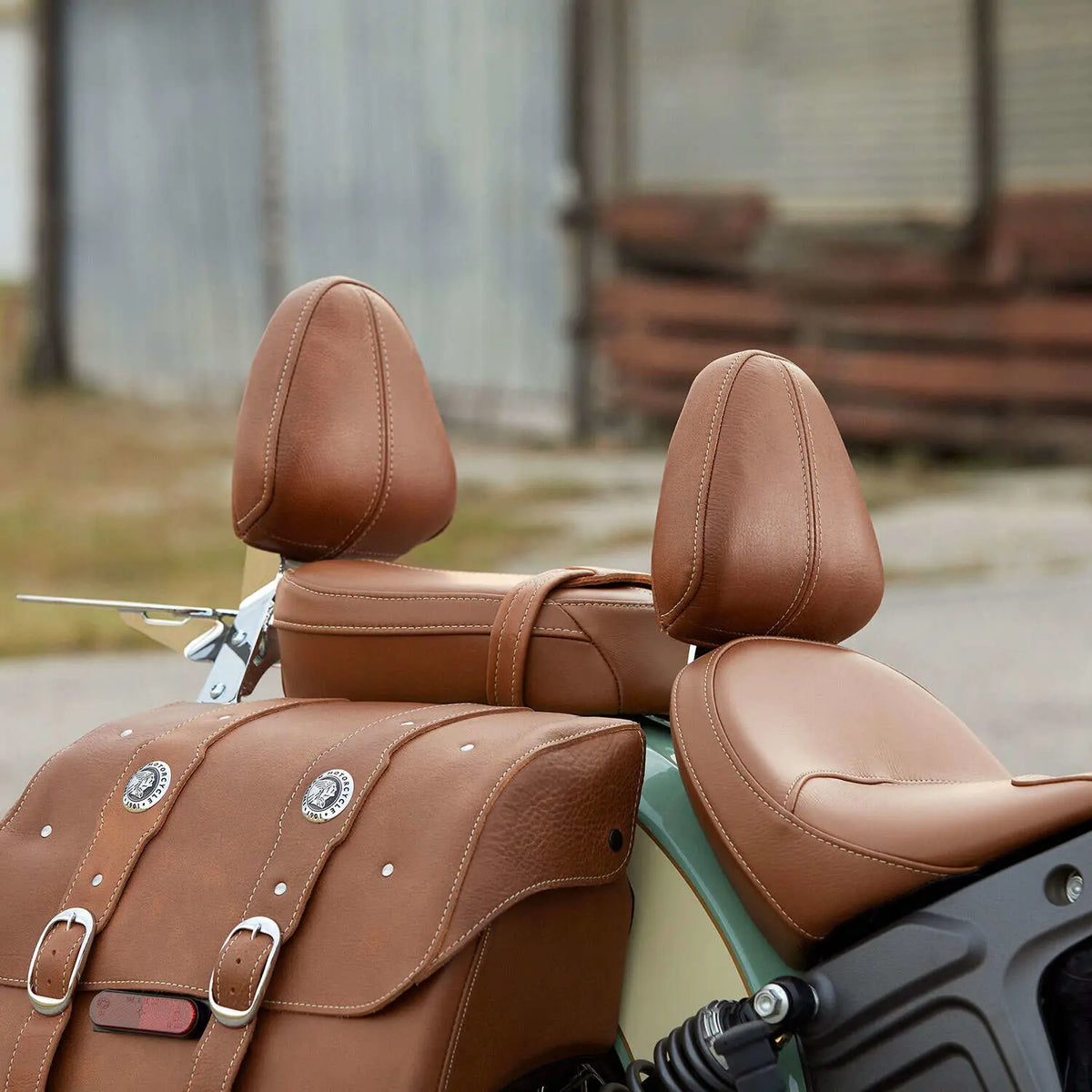 Genuine Leather Touring Passenger Seat, Desert Tan - image 6 of 7