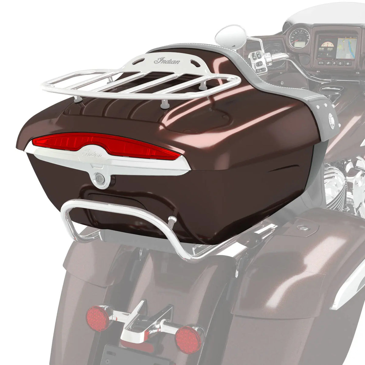 Quick-Release Lockable Trunk with Taillight, Dark Walnut - image 4 of 4