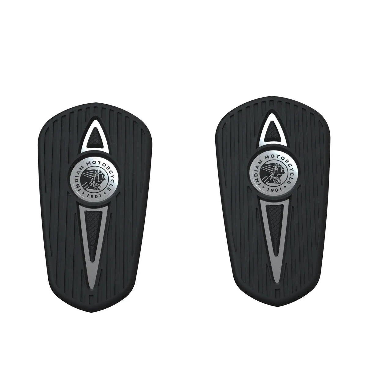 Headdress Passenger Floorboard Pads in Chrome, Pair - image 1 of 5