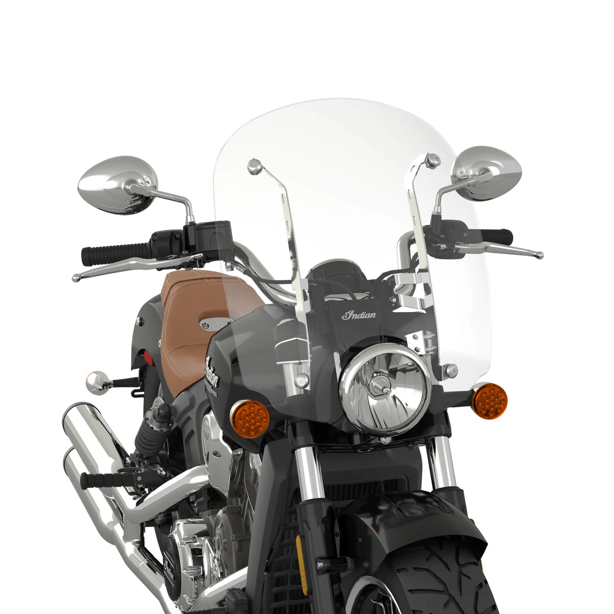 Polycarbonate 19 in. Quick Release Windshield, Chrome - image 3 of 5