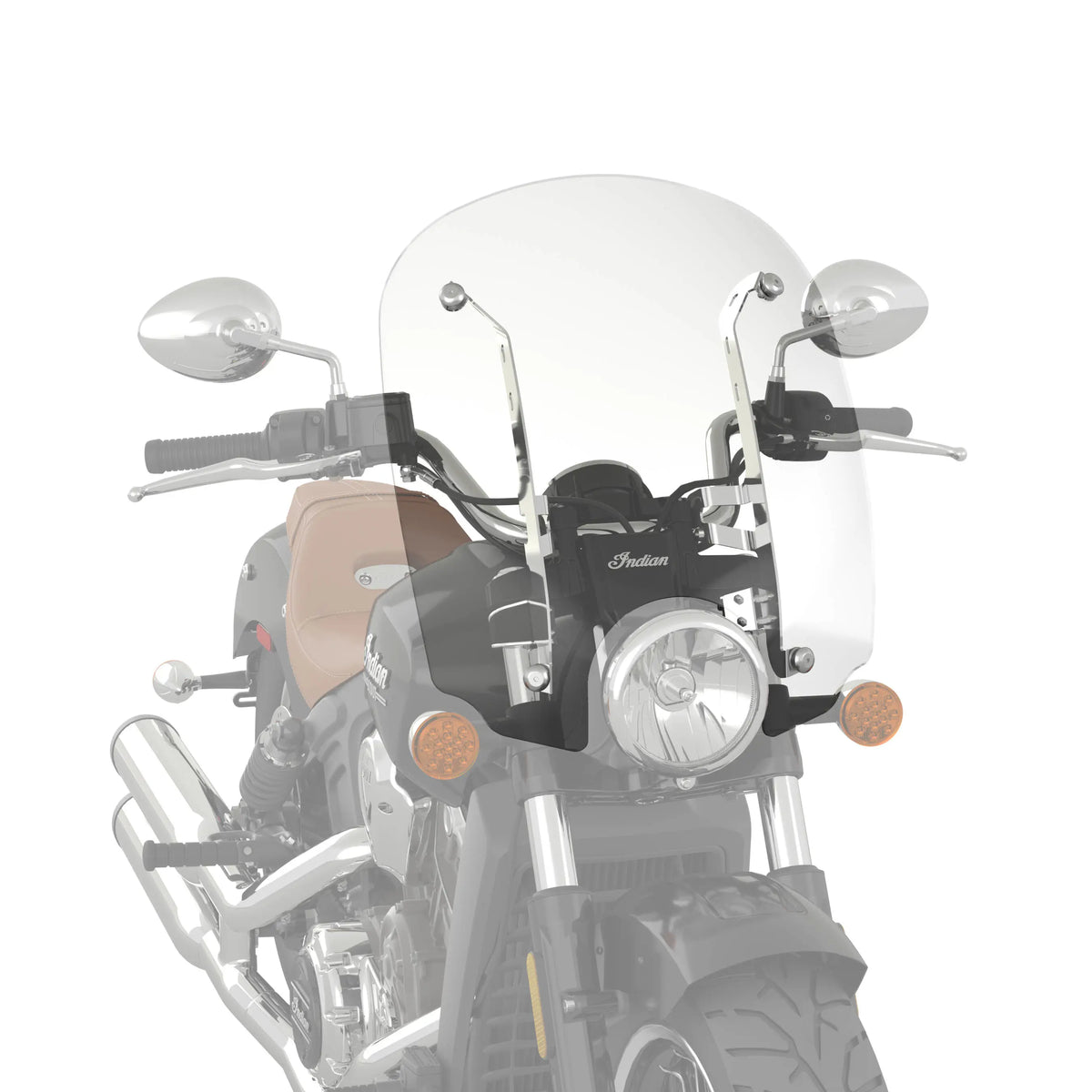 Polycarbonate 19 in. Quick Release Windshield, Chrome - image 4 of 5