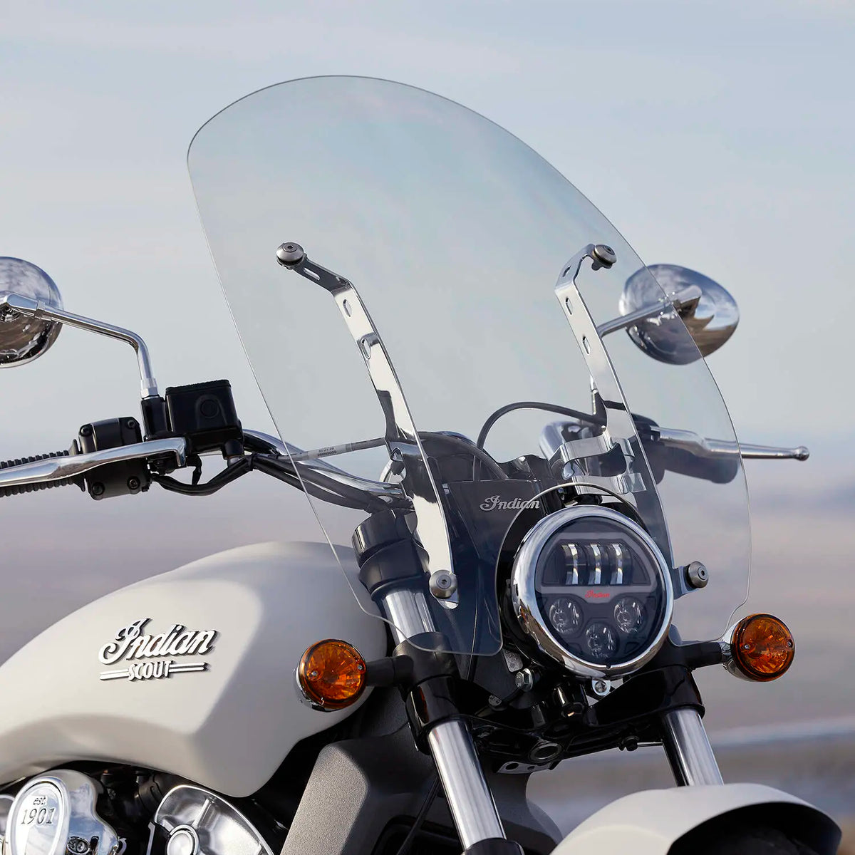 Polycarbonate 21 in. Quick Release Windshield, Chrome - image 4 of 4