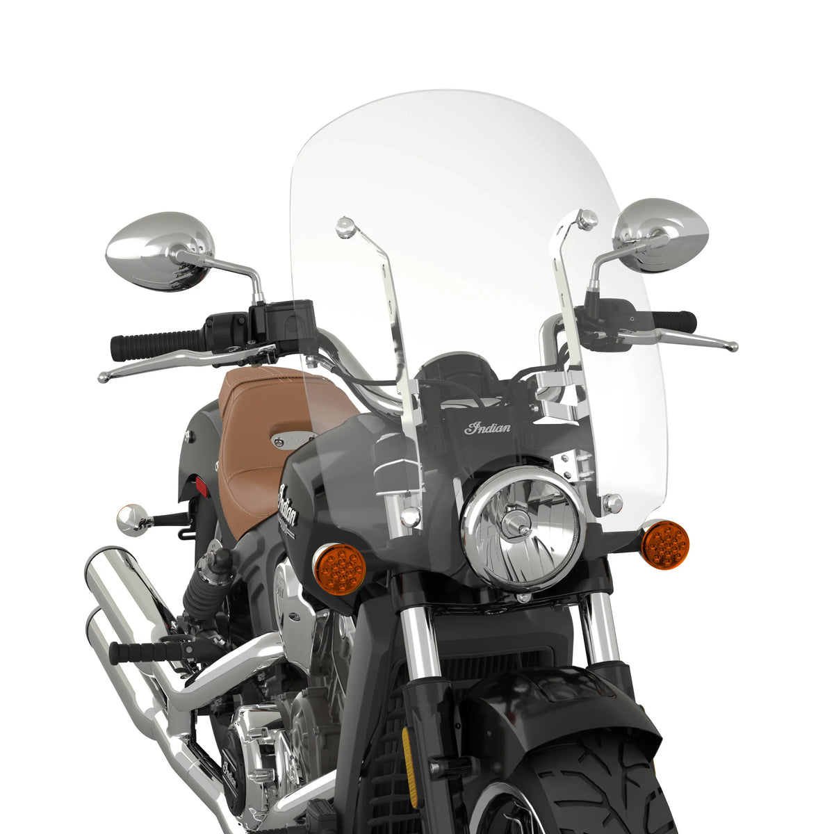 Polycarbonate 21 in. Quick Release Windshield, Chrome - image 2 of 4