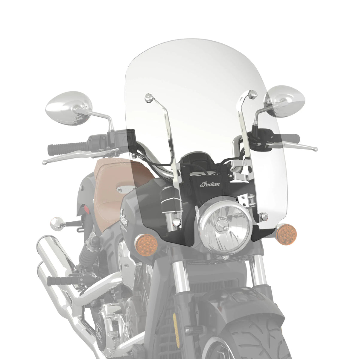 Polycarbonate 21 in. Quick Release Windshield, Chrome - image 3 of 4